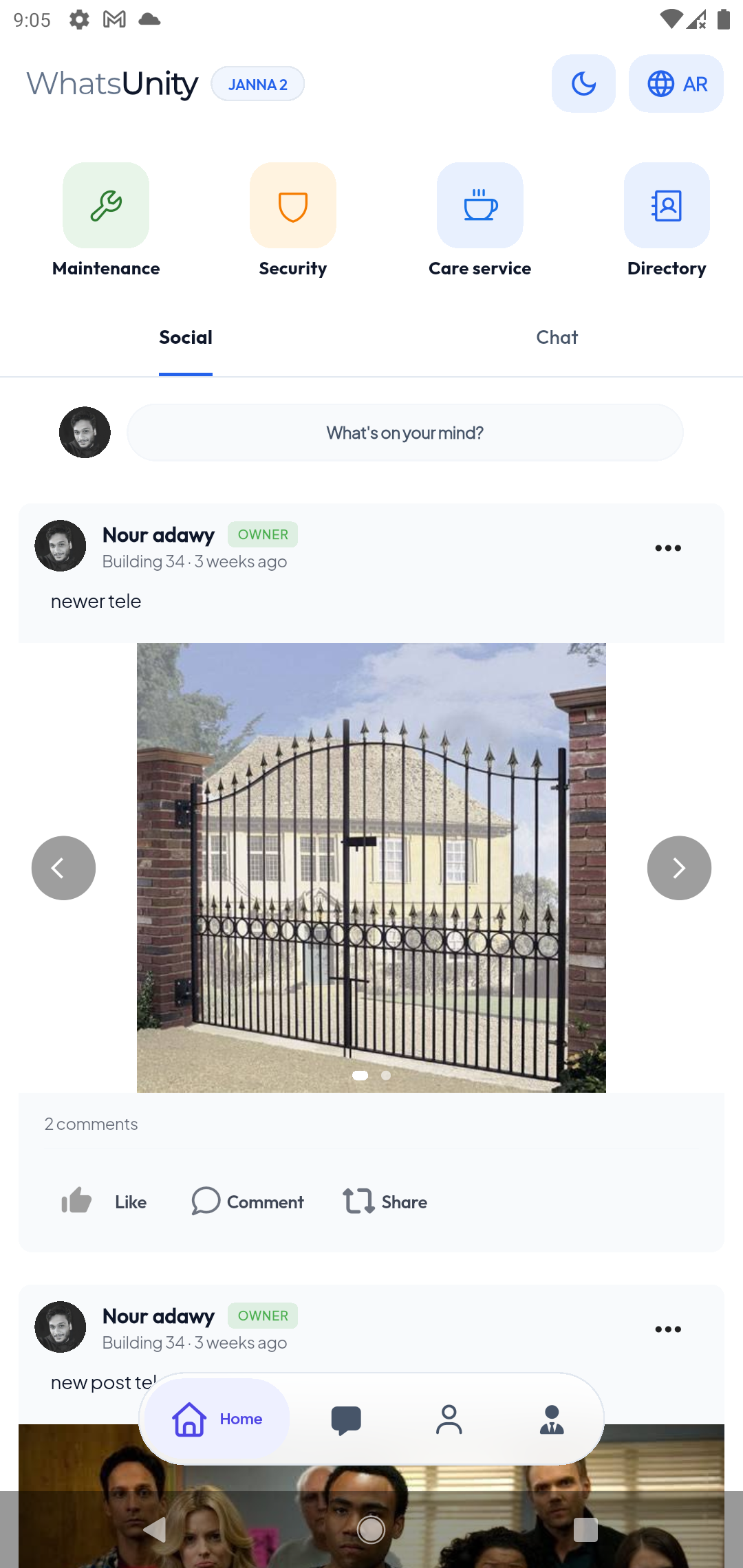 Home Feed & Social Publishing Screen Mockup