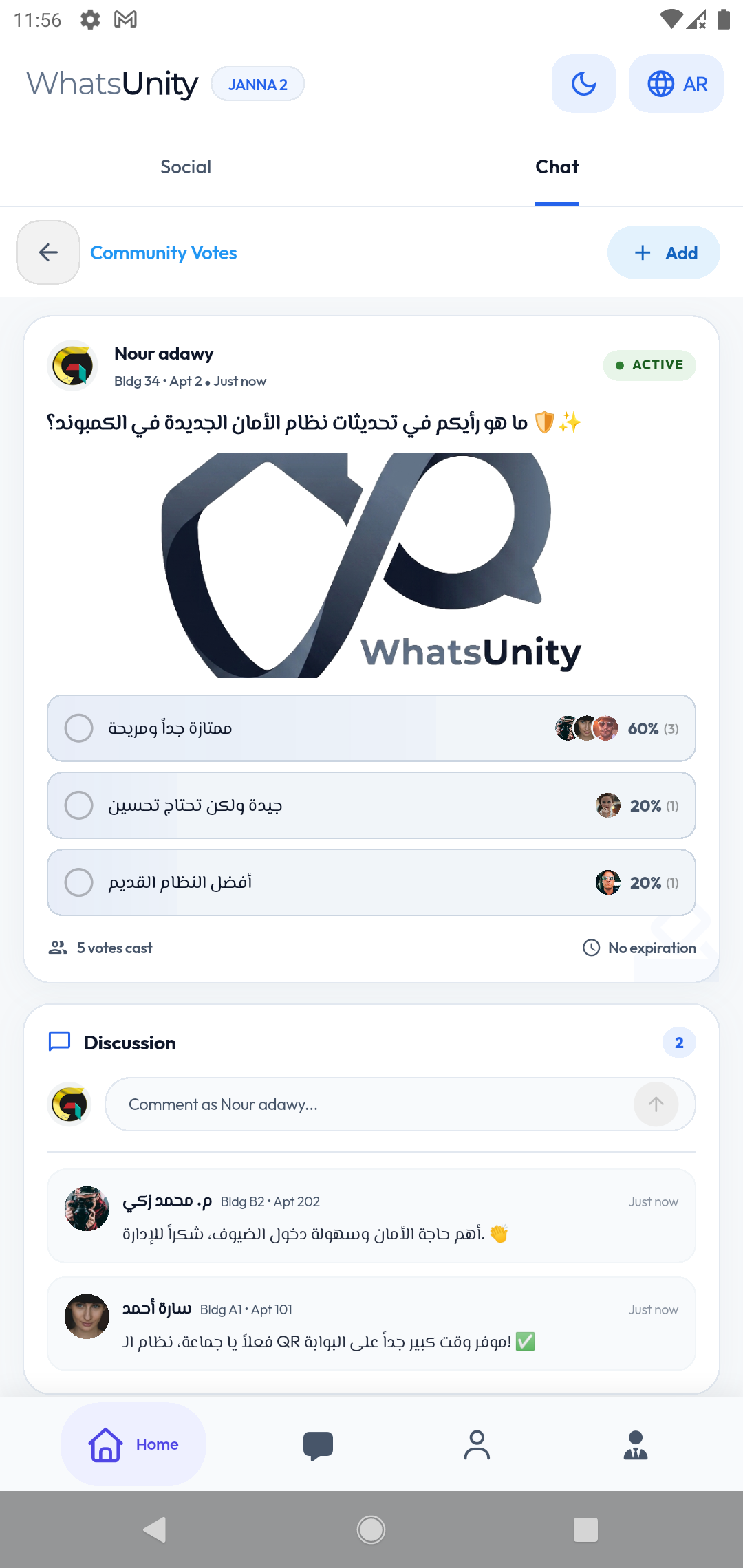 Community Polls & Decision Hub Screen Mockup