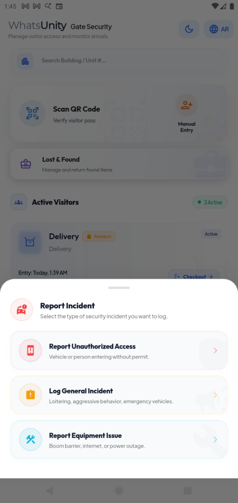 Security Incident Dispatch & Alarm Room Screen Mockup